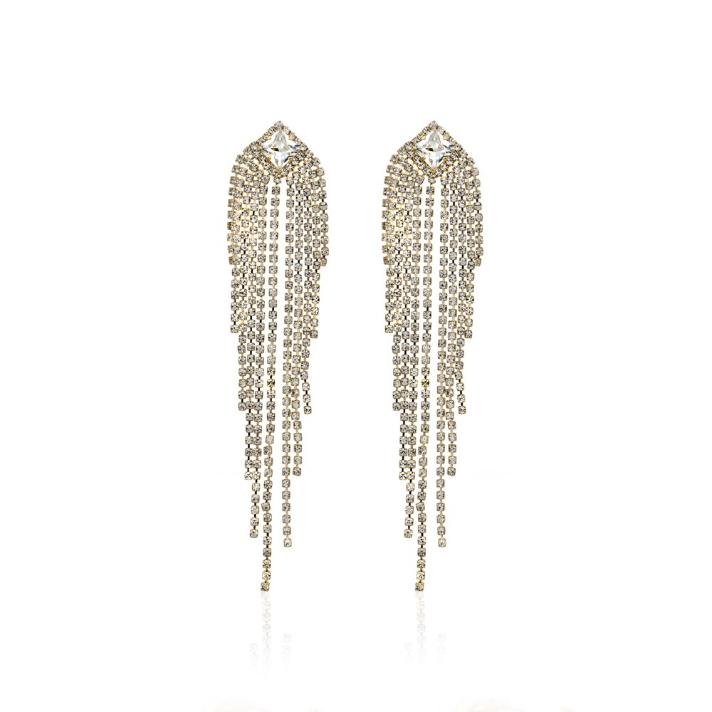 Long crystal earrings